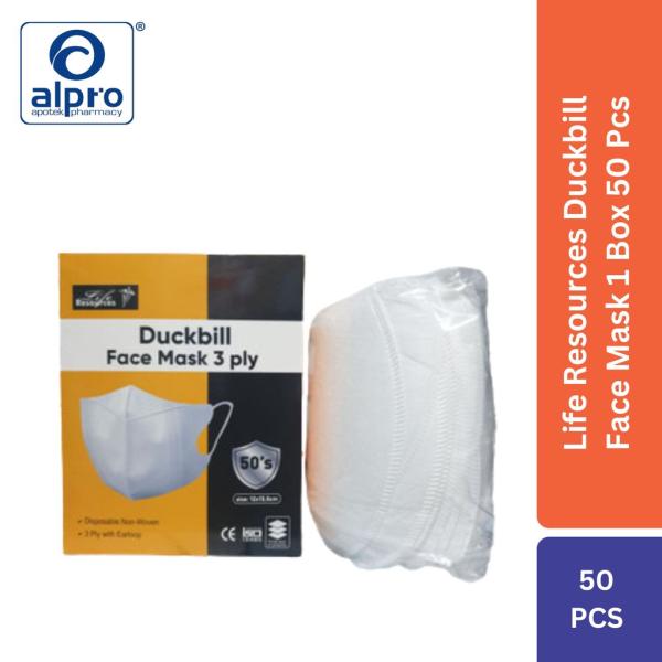 Liferesources Duckbill Mask White 50Pcs